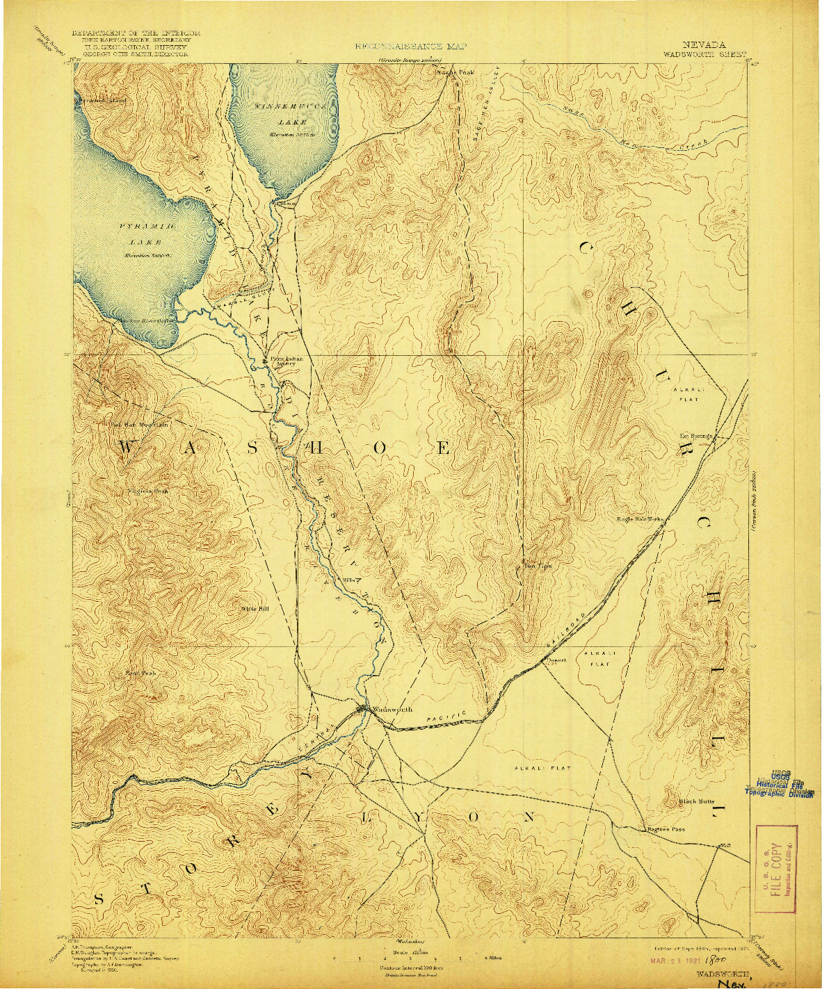 USGS 1:125000-SCALE QUADRANGLE FOR WADSWORTH, NV 1894