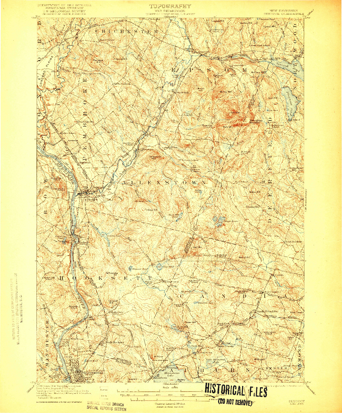 USGS 1:62500-SCALE QUADRANGLE FOR SUNCOOK, NH 1921