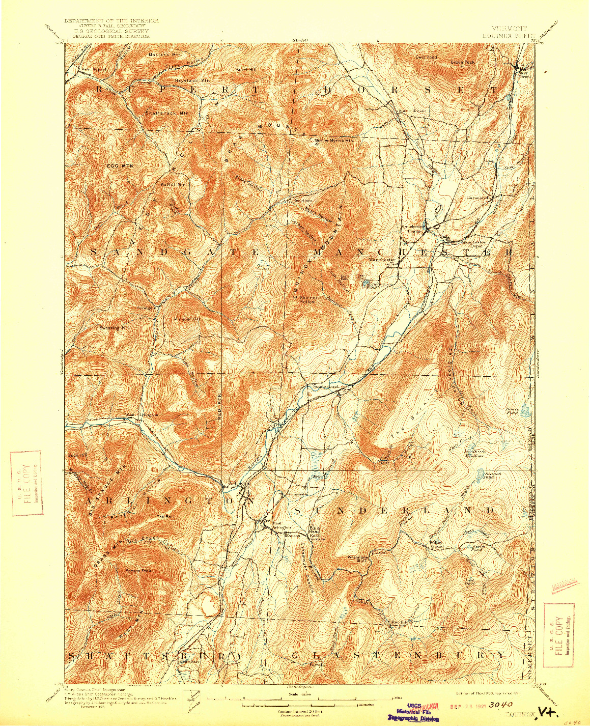 USGS 1:62500-SCALE QUADRANGLE FOR EQUINOX, VT 1900