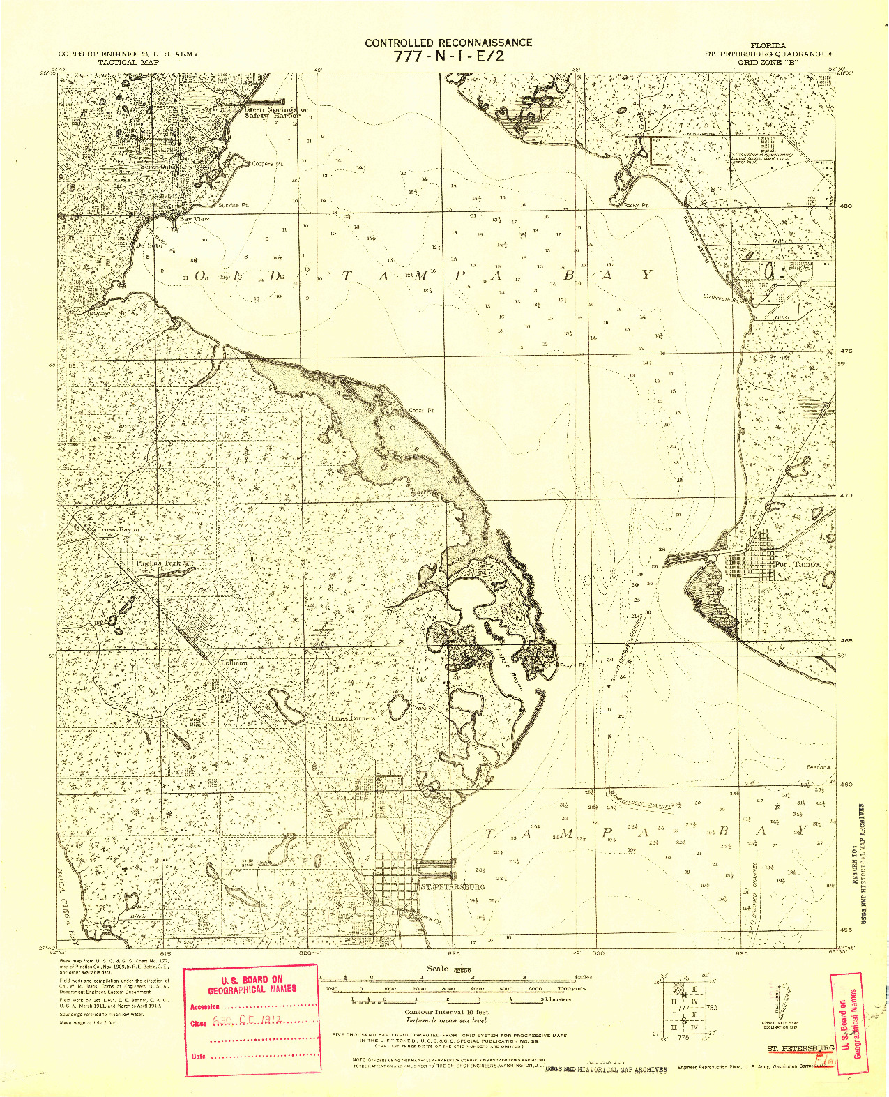 USGS 1:62500-SCALE QUADRANGLE FOR ST PETERSBURG, FL 1921