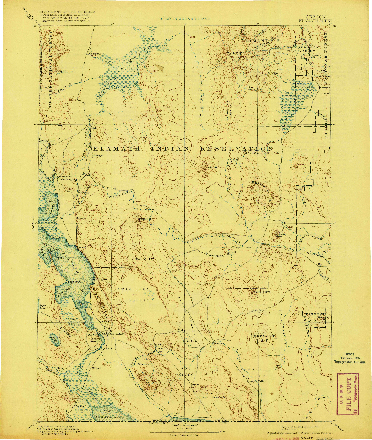 USGS 1:250000-SCALE QUADRANGLE FOR KLAMATH, OR 1894