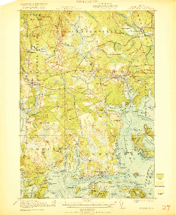 USGS 1:62500-SCALE QUADRANGLE FOR COLUMBIA FALLS, ME 1921