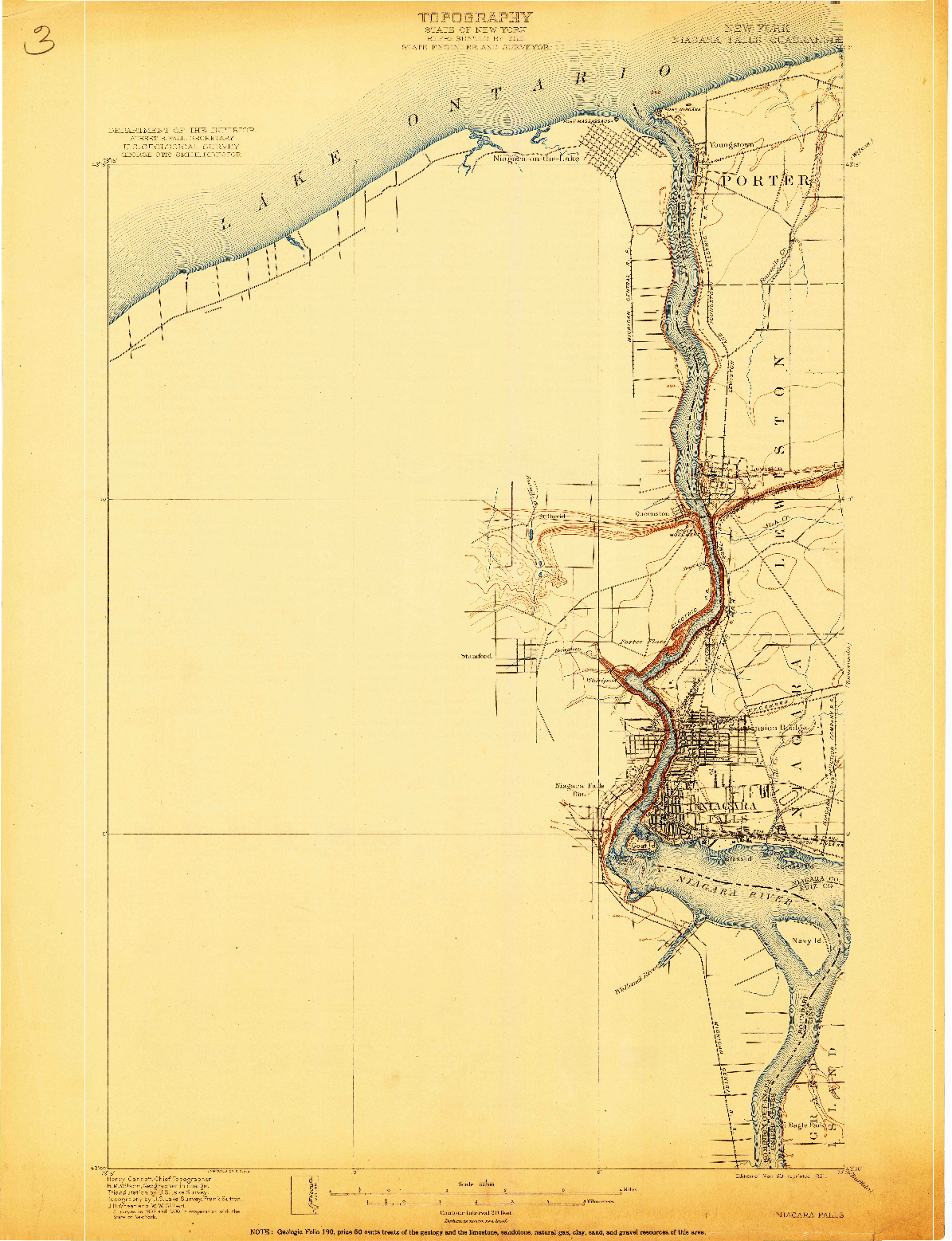 USGS 1:62500-SCALE QUADRANGLE FOR NIAGARA FALLS, NY 1901