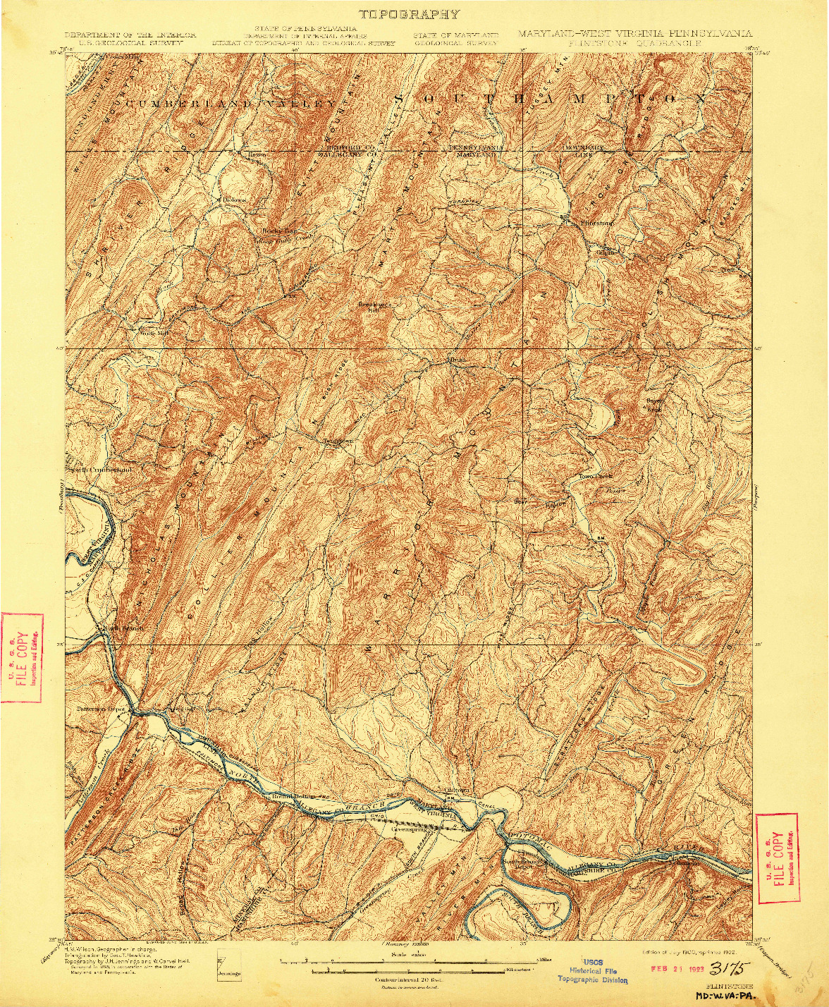 USGS 1:62500-SCALE QUADRANGLE FOR FLINTSTONE, MD 1900