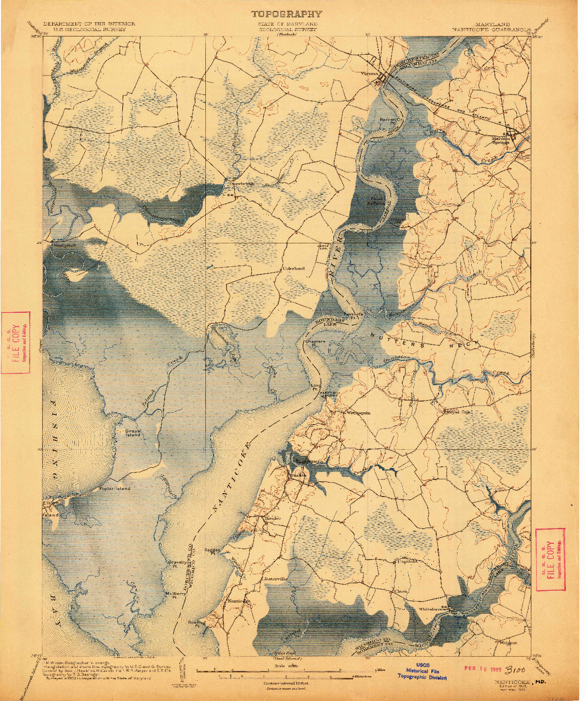 USGS 1:62500-SCALE QUADRANGLE FOR NANTICOKE, MD 1903