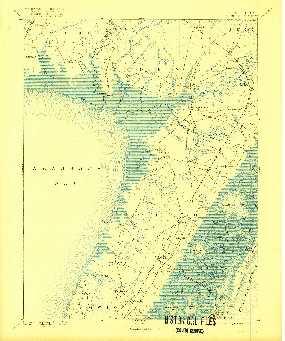 USGS 1:62500-SCALE QUADRANGLE FOR DENNISVILLE, NJ 1894