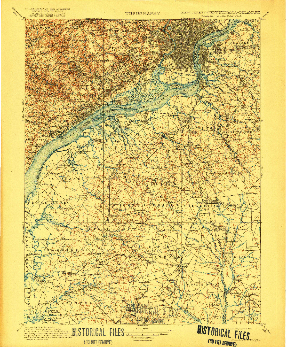 USGS 1:125000-SCALE QUADRANGLE FOR CAMDEN, NJ 1901