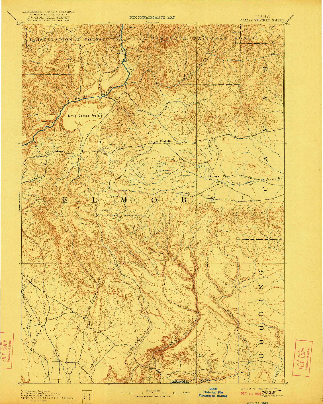 USGS 1:125000-SCALE QUADRANGLE FOR CAMAS PRAIRIE, ID 1893