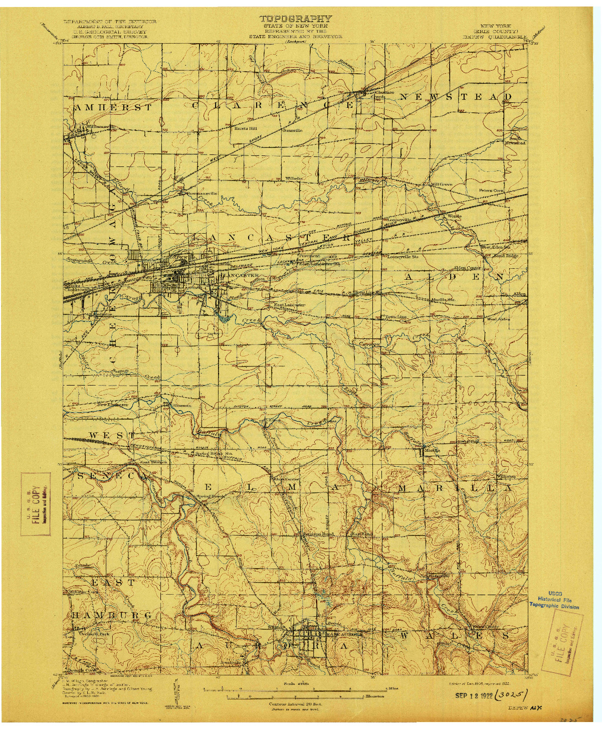 USGS 1:62500-SCALE QUADRANGLE FOR DEPEW, NY 1905