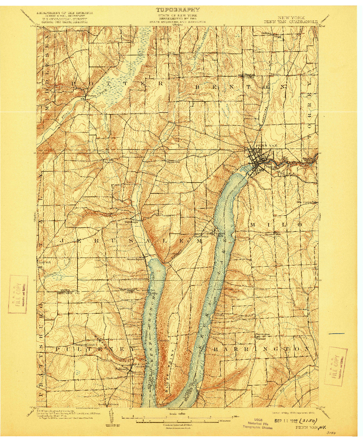 USGS 1:62500-SCALE QUADRANGLE FOR PENN YAN, NY 1903