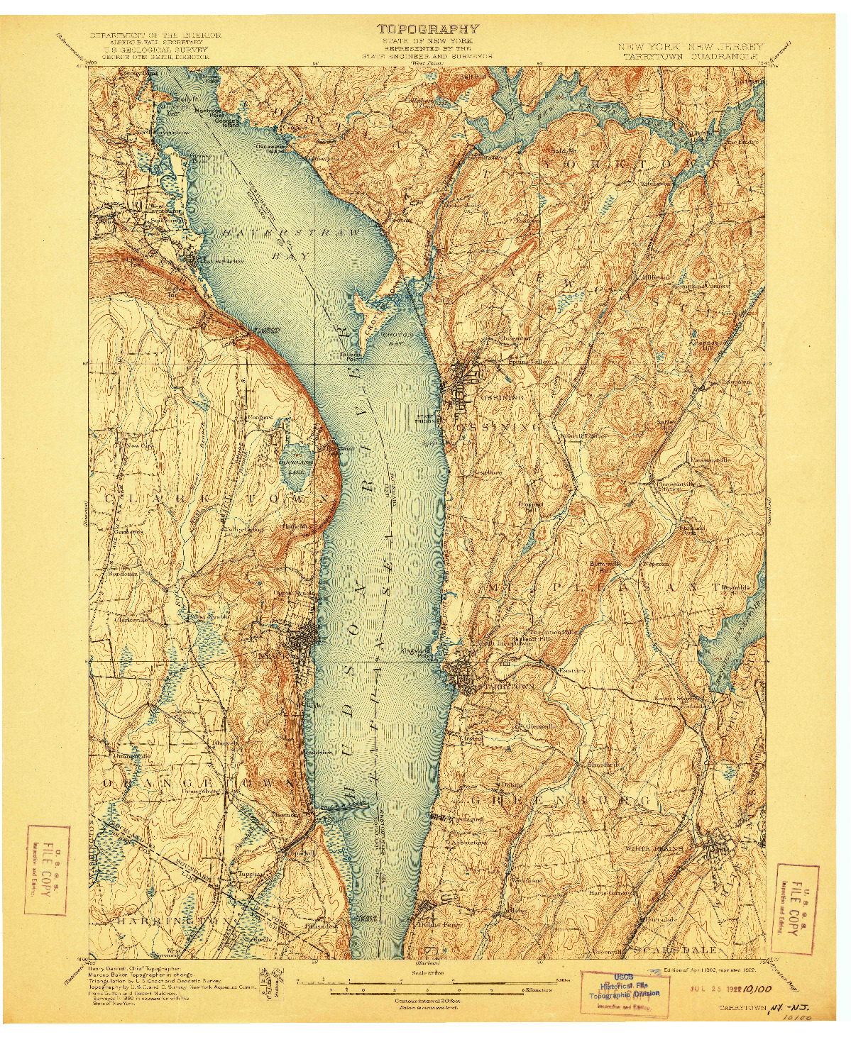 USGS 1:62500-SCALE QUADRANGLE FOR TARRYTOWN, NY 1902