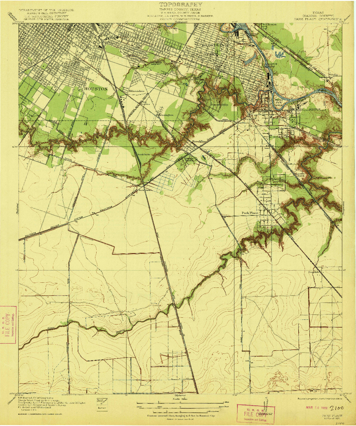 USGS 1:31680-SCALE QUADRANGLE FOR PARK PLACE, TX 1922