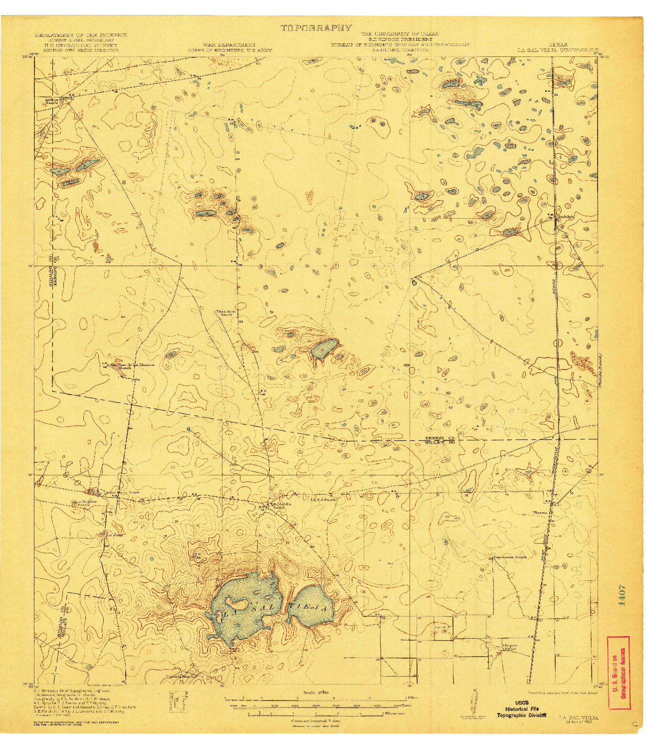 USGS 1:62500-SCALE QUADRANGLE FOR LA SAL VIEJA, TX 1922