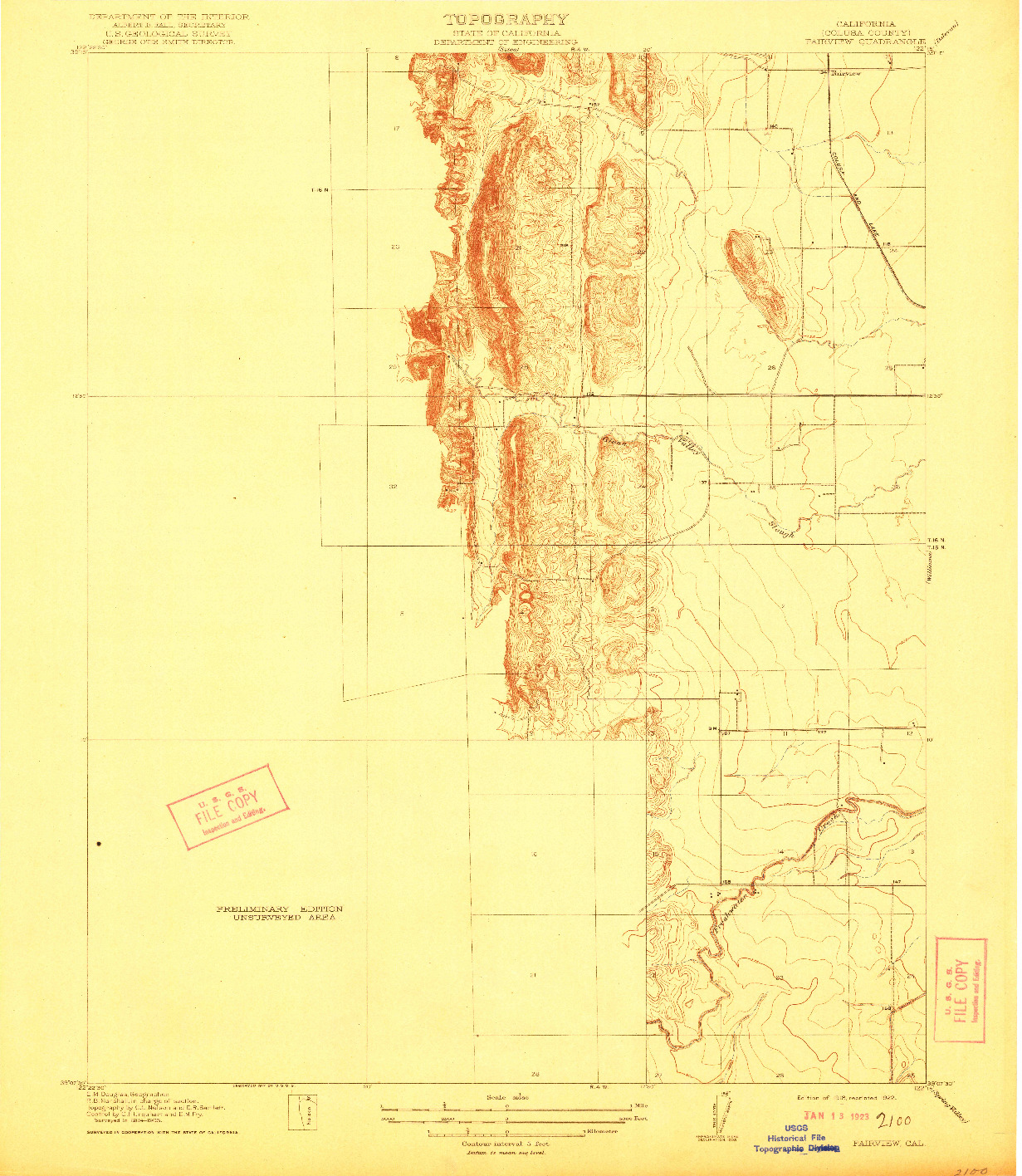 USGS 1:31680-SCALE QUADRANGLE FOR FAIRVIEW, CA 1918