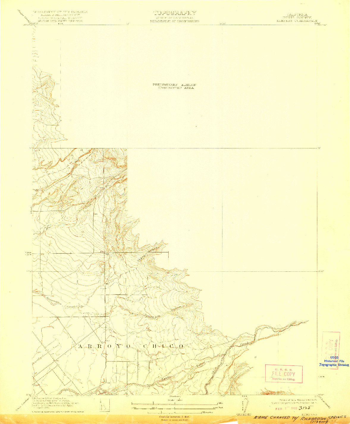USGS 1:31680-SCALE QUADRANGLE FOR KEEFERS, CA 1912