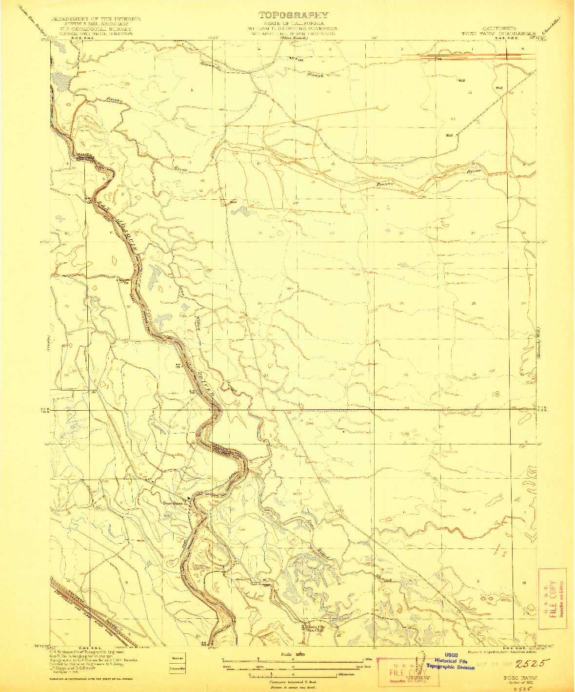 USGS 1:31680-SCALE QUADRANGLE FOR POZO FARM, CA 1922