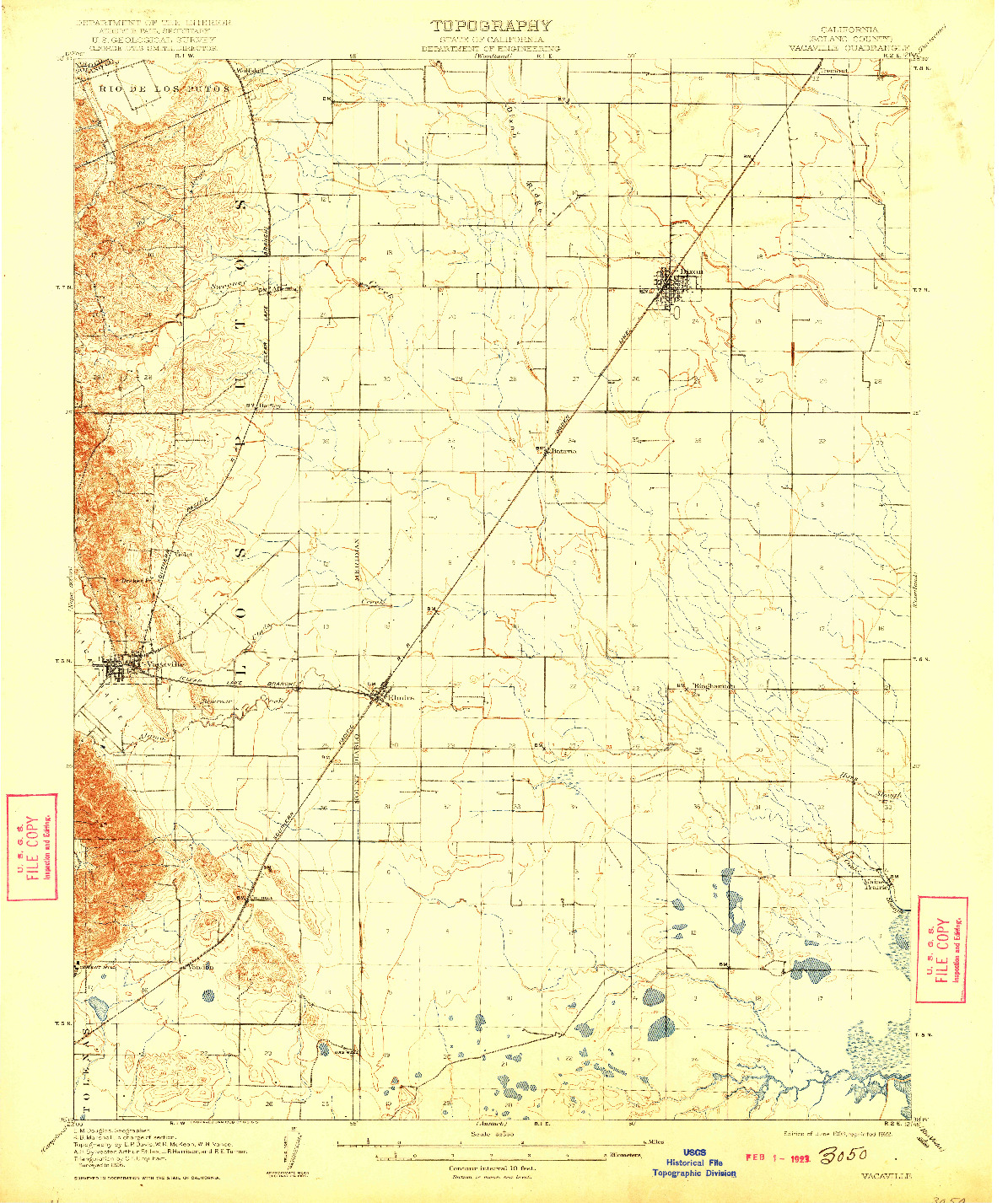 USGS 1:62500-SCALE QUADRANGLE FOR VACAVILLE, CA 1908