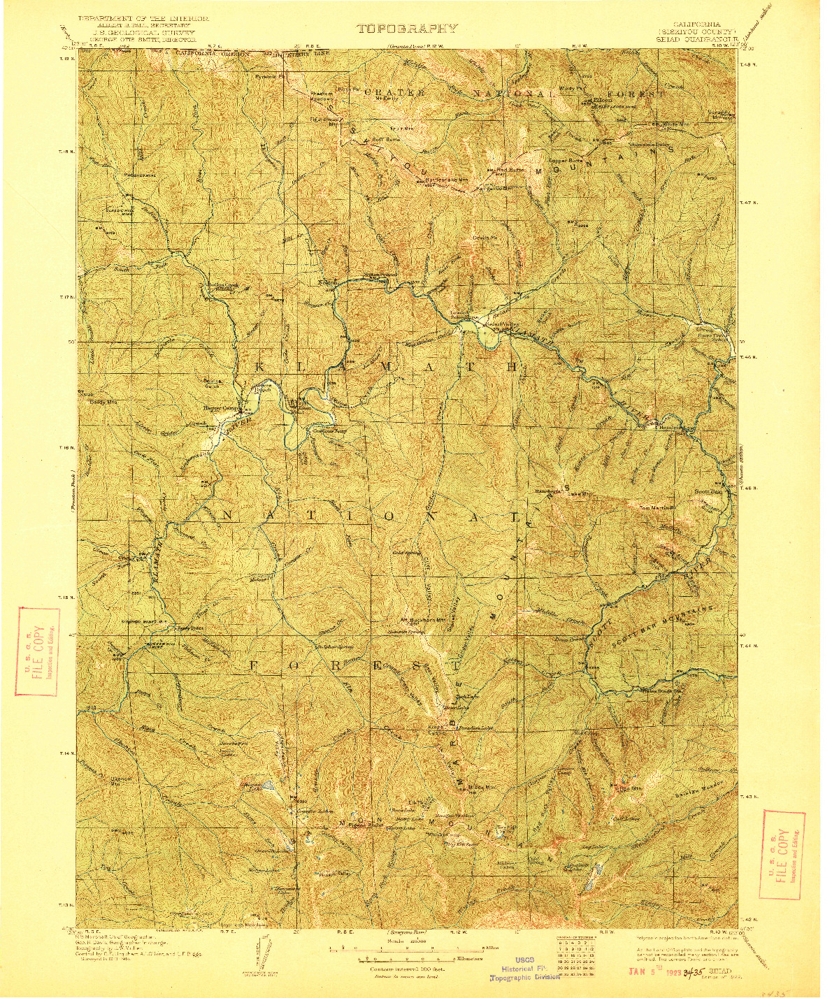 USGS 1:125000-SCALE QUADRANGLE FOR SEIAD, CA 1922