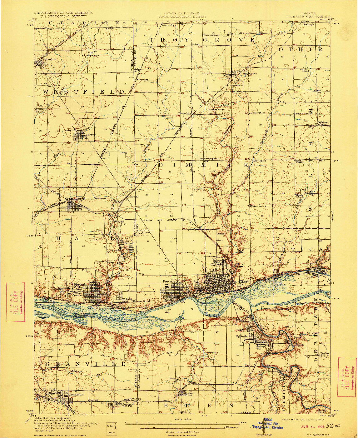 USGS 1:62500-SCALE QUADRANGLE FOR LA SALLE, IL 1913