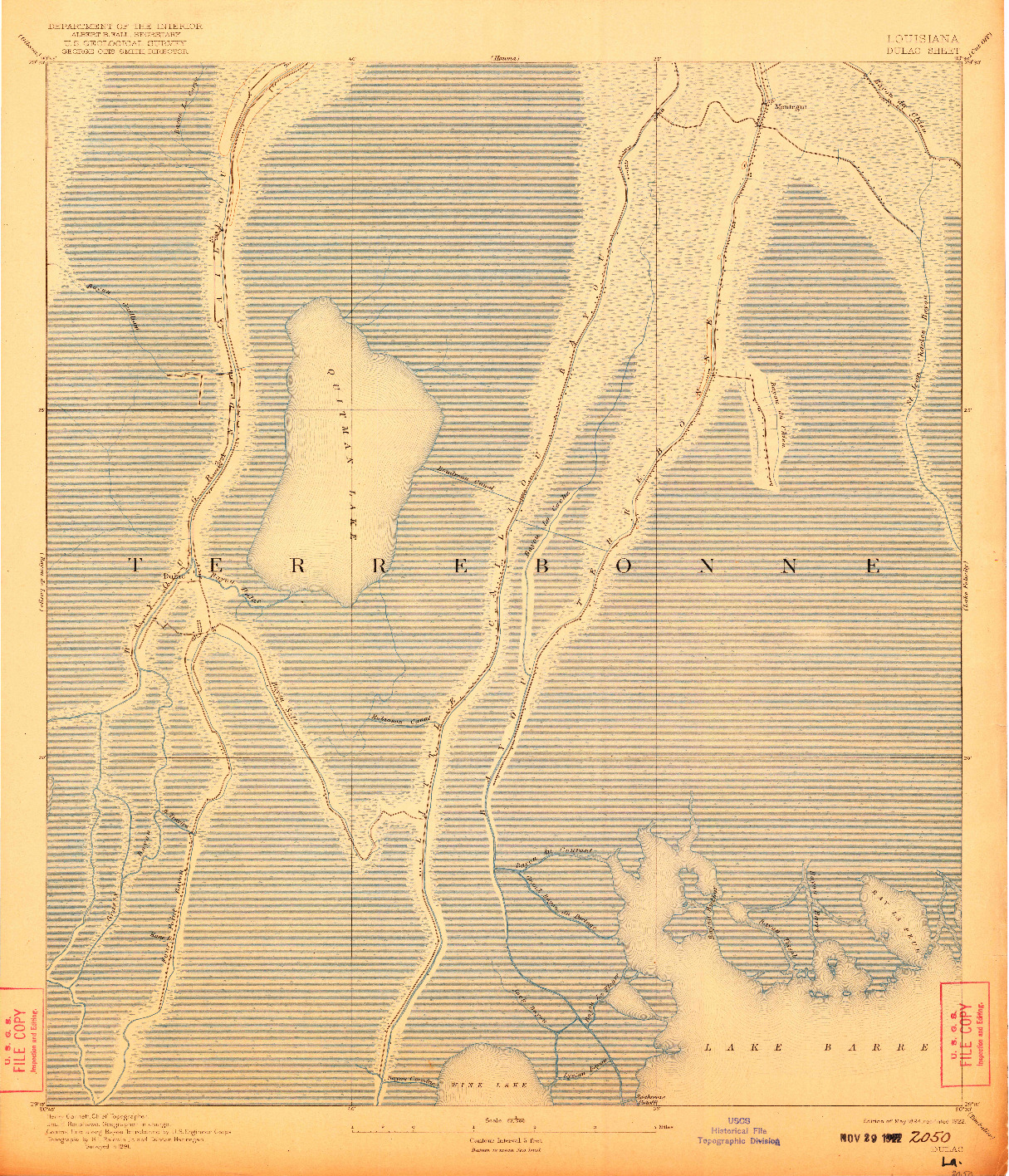 USGS 1:62500-SCALE QUADRANGLE FOR DULAC, LA 1894