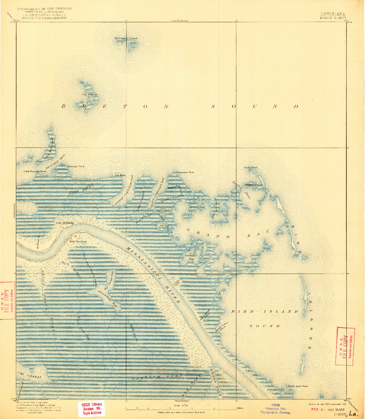 USGS 1:62500-SCALE QUADRANGLE FOR FORTS, LA 1893