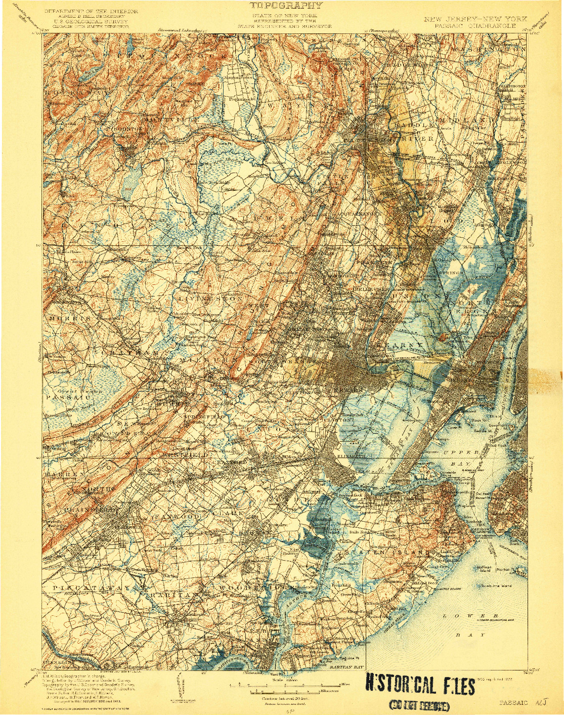 USGS 1:125000-SCALE QUADRANGLE FOR PASSAIC, NJ 1905