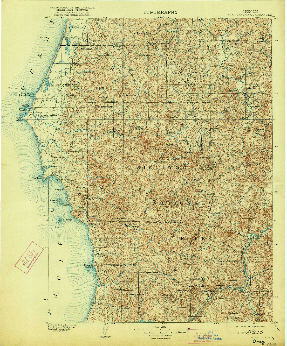 USGS 1:125000-SCALE QUADRANGLE FOR PORT ORFORD, OR 1903