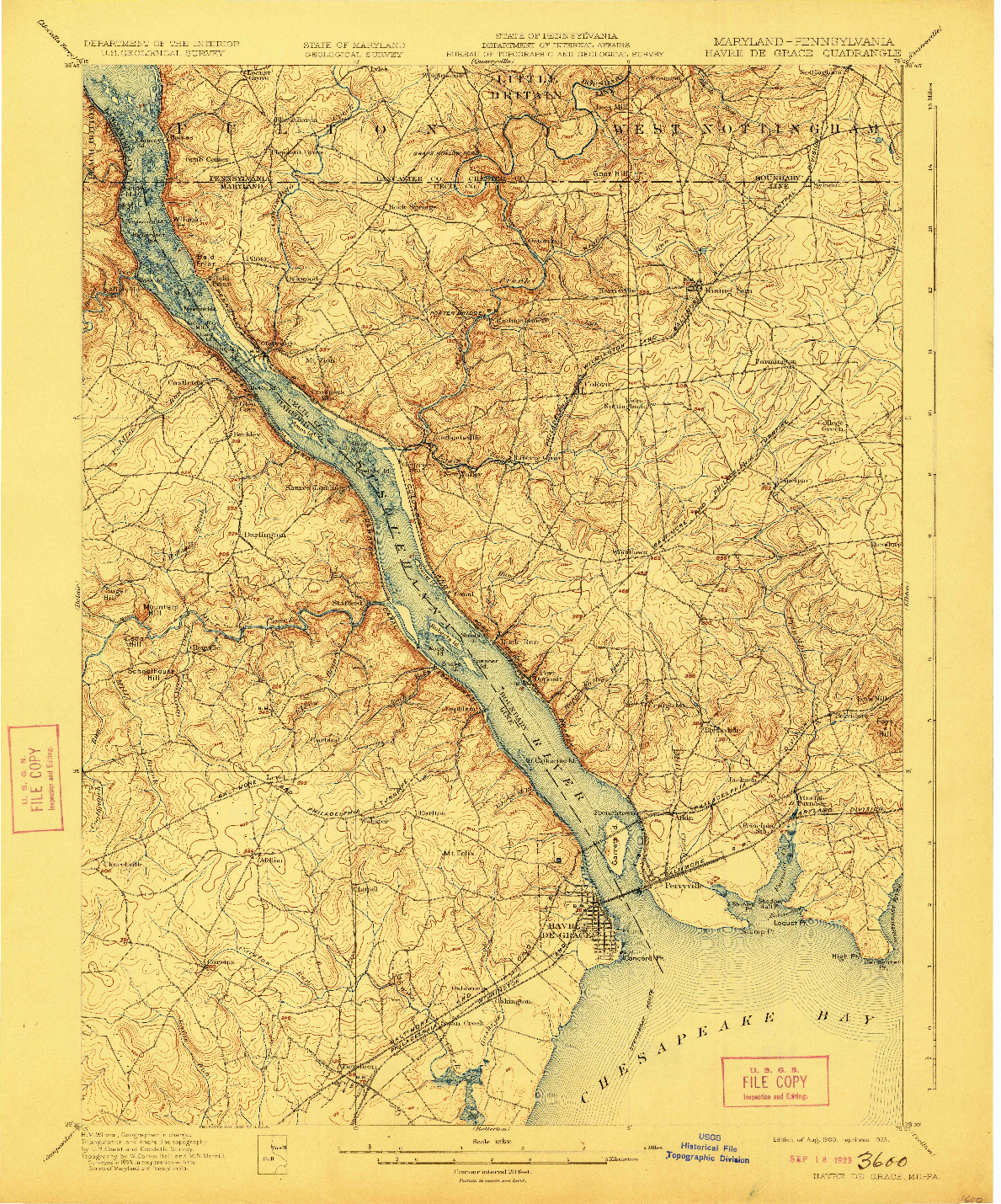 USGS 1:62500-SCALE QUADRANGLE FOR HAVRE DE GRACE, MD 1900