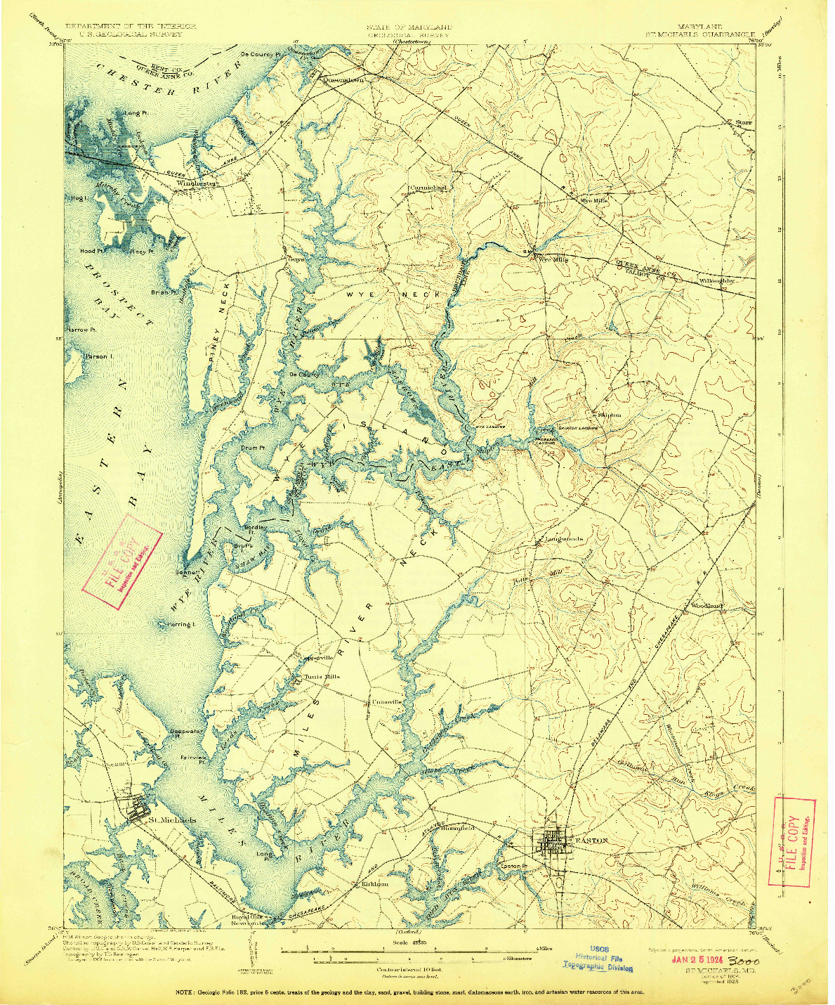 USGS 1:62500-SCALE QUADRANGLE FOR ST. MICHAELS, MD 1904