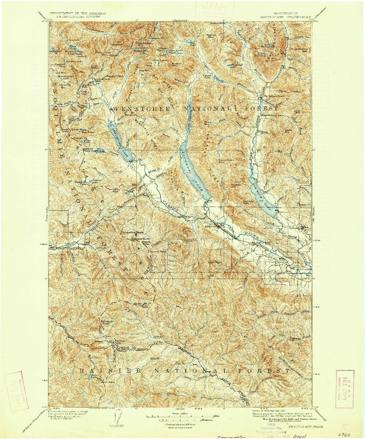 USGS 1:125000-SCALE QUADRANGLE FOR SNOQUALMIE, WA 1903