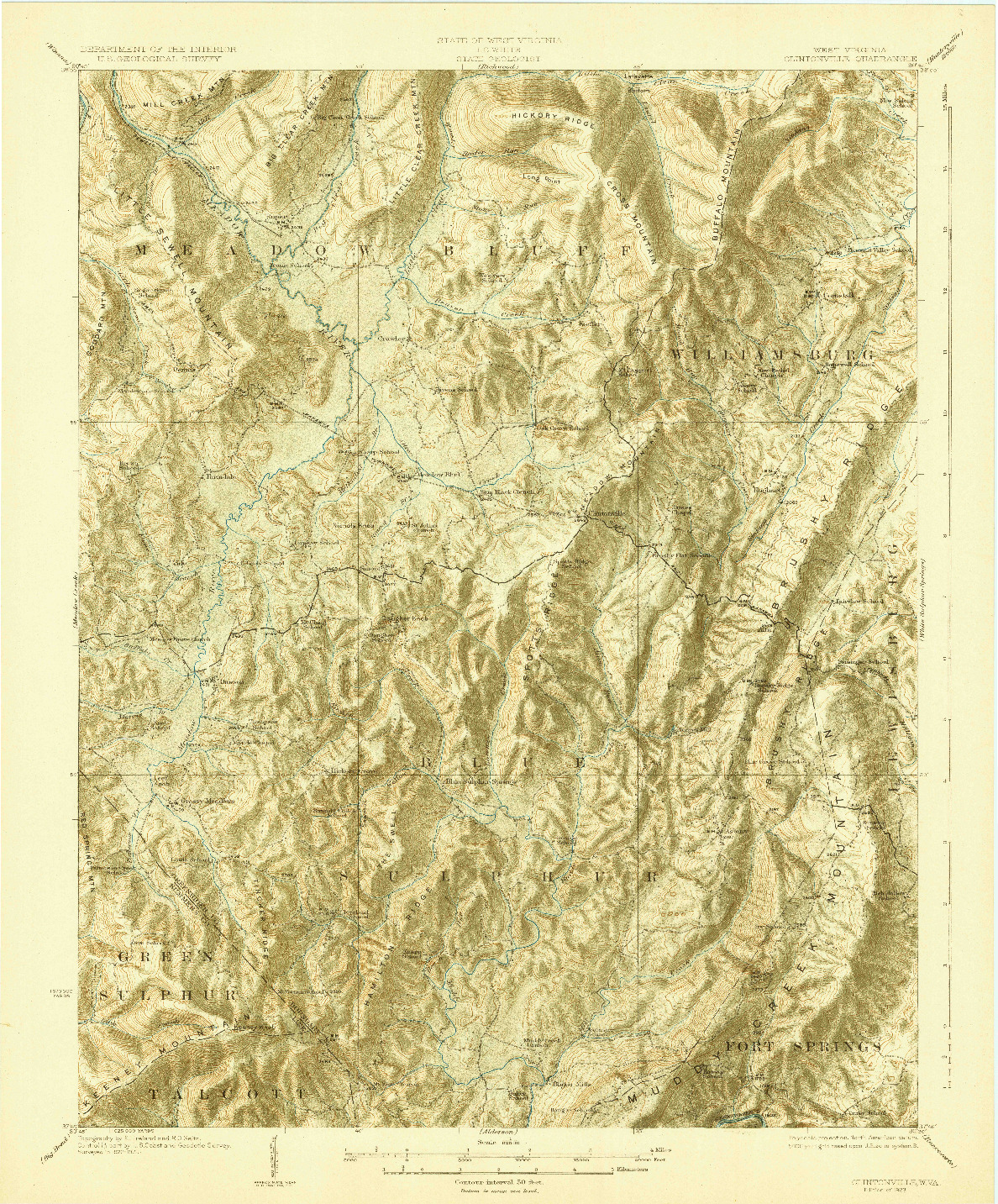 USGS 1:62500-SCALE QUADRANGLE FOR CLINTONVILLE, WV 1923