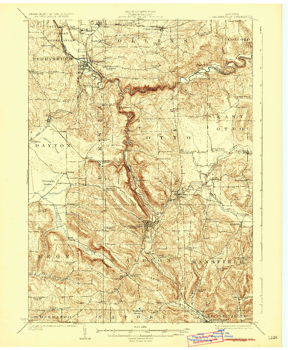 USGS 1:62500-SCALE QUADRANGLE FOR CATTARAUGUS, NY 1923