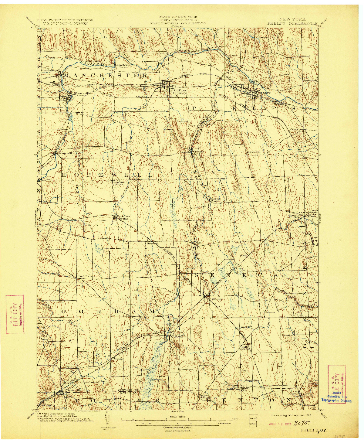 USGS 1:62500-SCALE QUADRANGLE FOR PHELPS, NY 1902