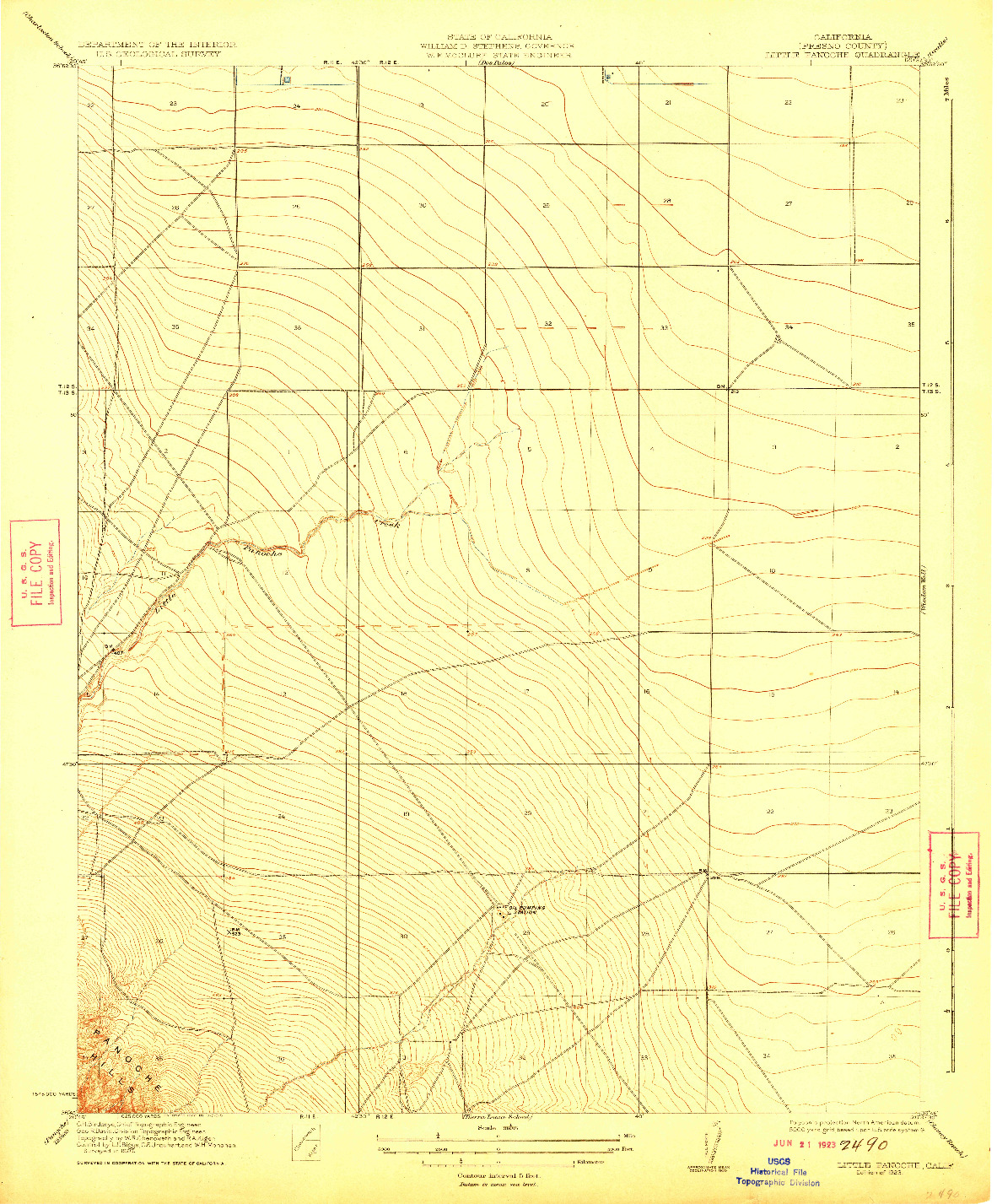 USGS 1:31680-SCALE QUADRANGLE FOR LITTLE PANOCHE, CA 1923