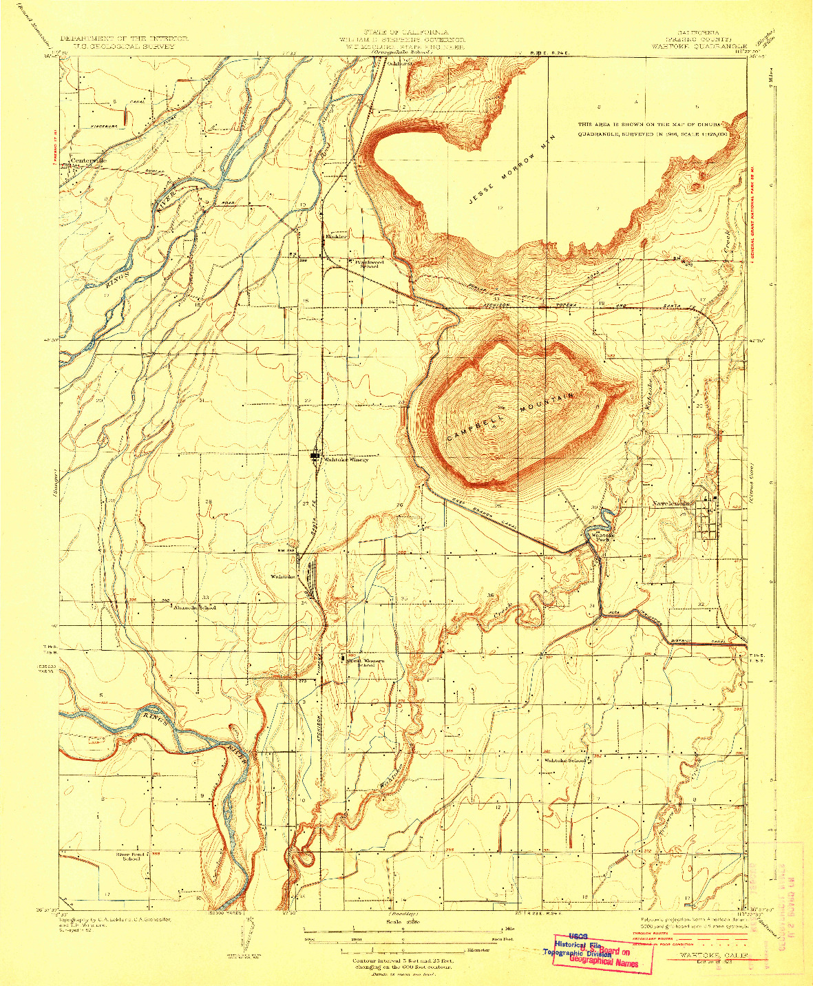 USGS 1:31680-SCALE QUADRANGLE FOR WAHTOKE, CA 1923