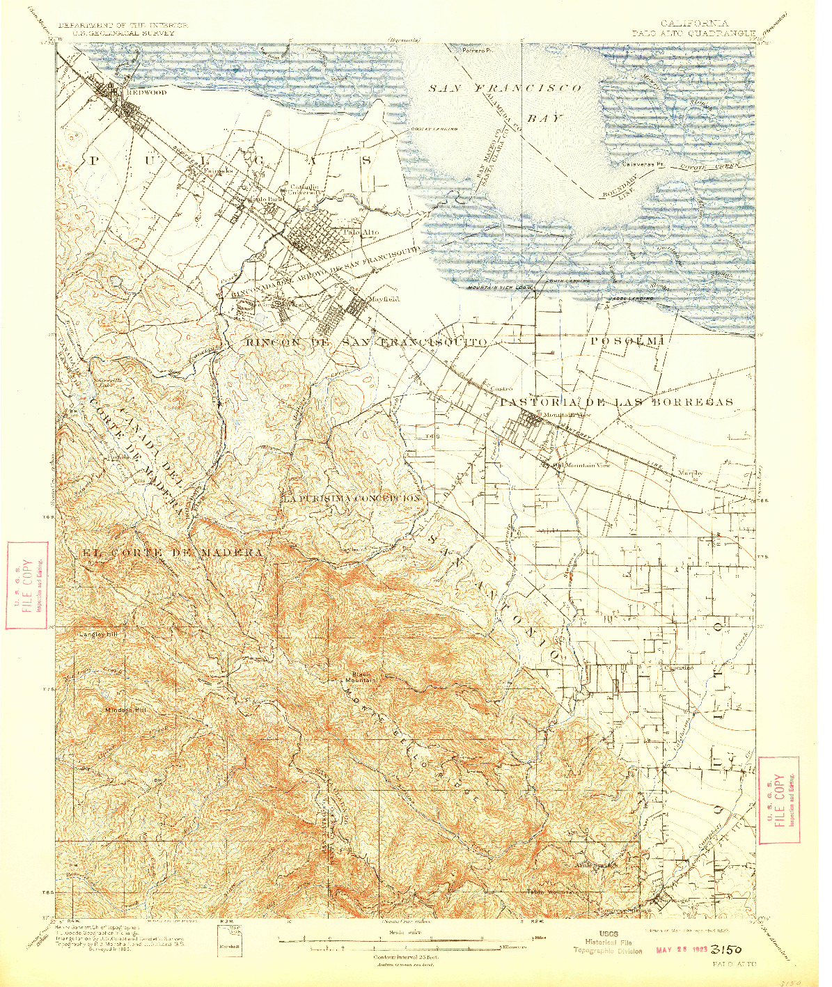 USGS 1:62500-SCALE QUADRANGLE FOR PALO ALTO, CA 1899