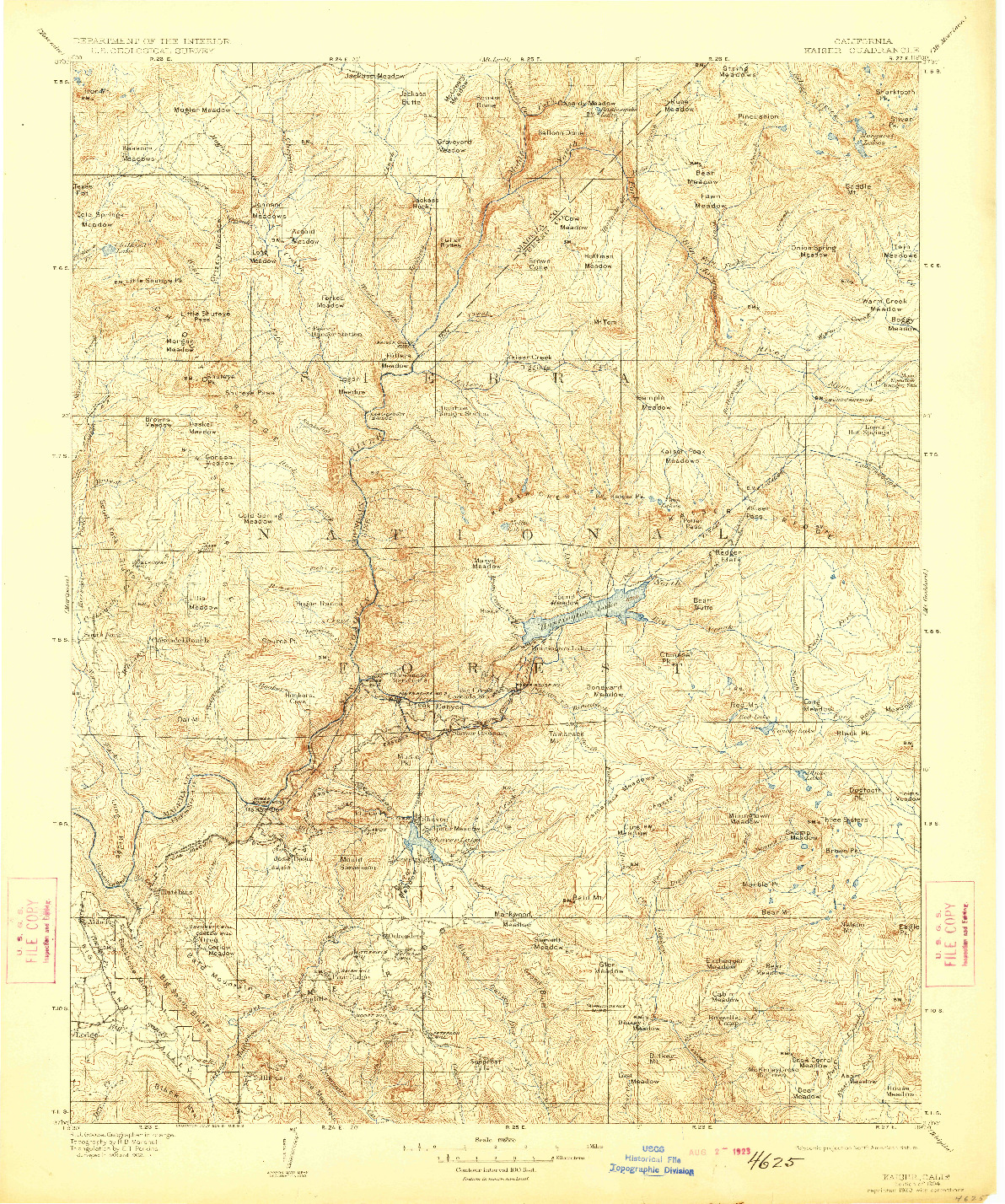 USGS 1:125000-SCALE QUADRANGLE FOR KAISER, CA 1904