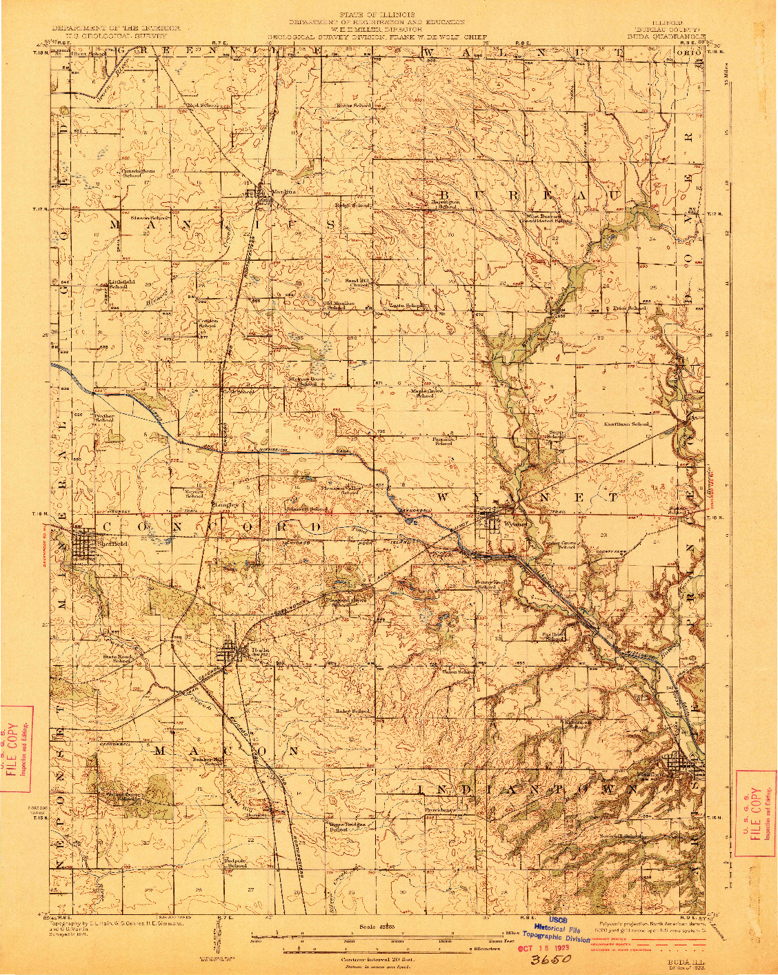 USGS 1:62500-SCALE QUADRANGLE FOR BUDA, IL 1923