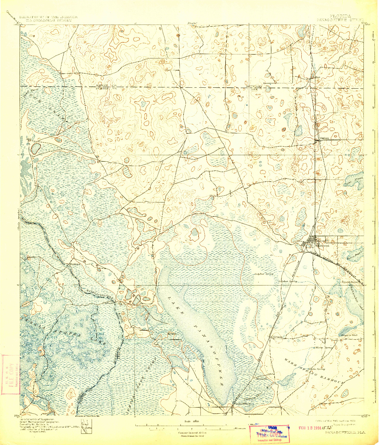 USGS 1:62500-SCALE QUADRANGLE FOR PANASOFFKEE, FL 1895