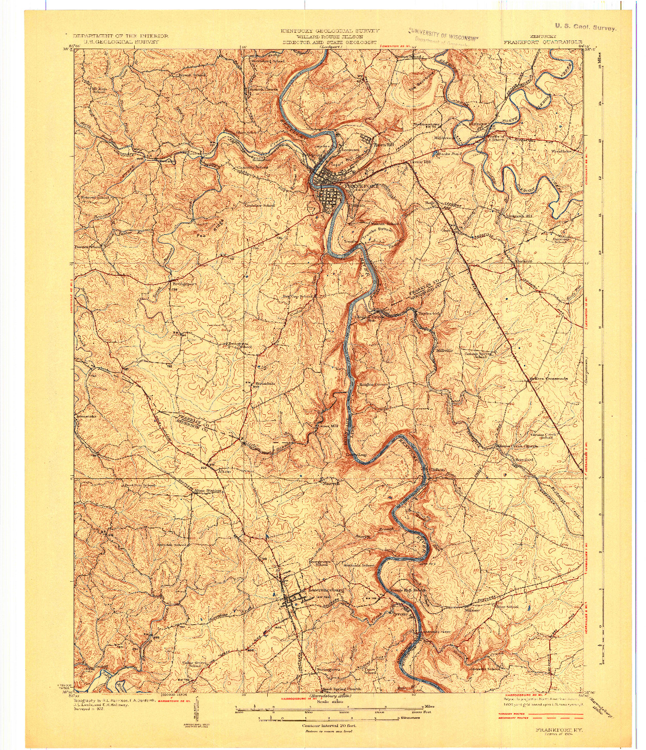 USGS 1:62500-SCALE QUADRANGLE FOR FRANKFORT, KY 1924