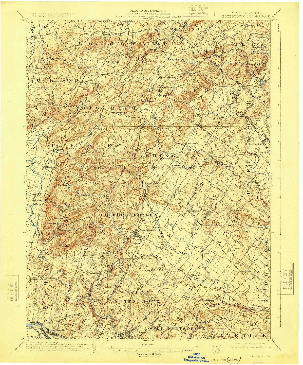 USGS 1:62500-SCALE QUADRANGLE FOR BOYERTOWN, PA 1902