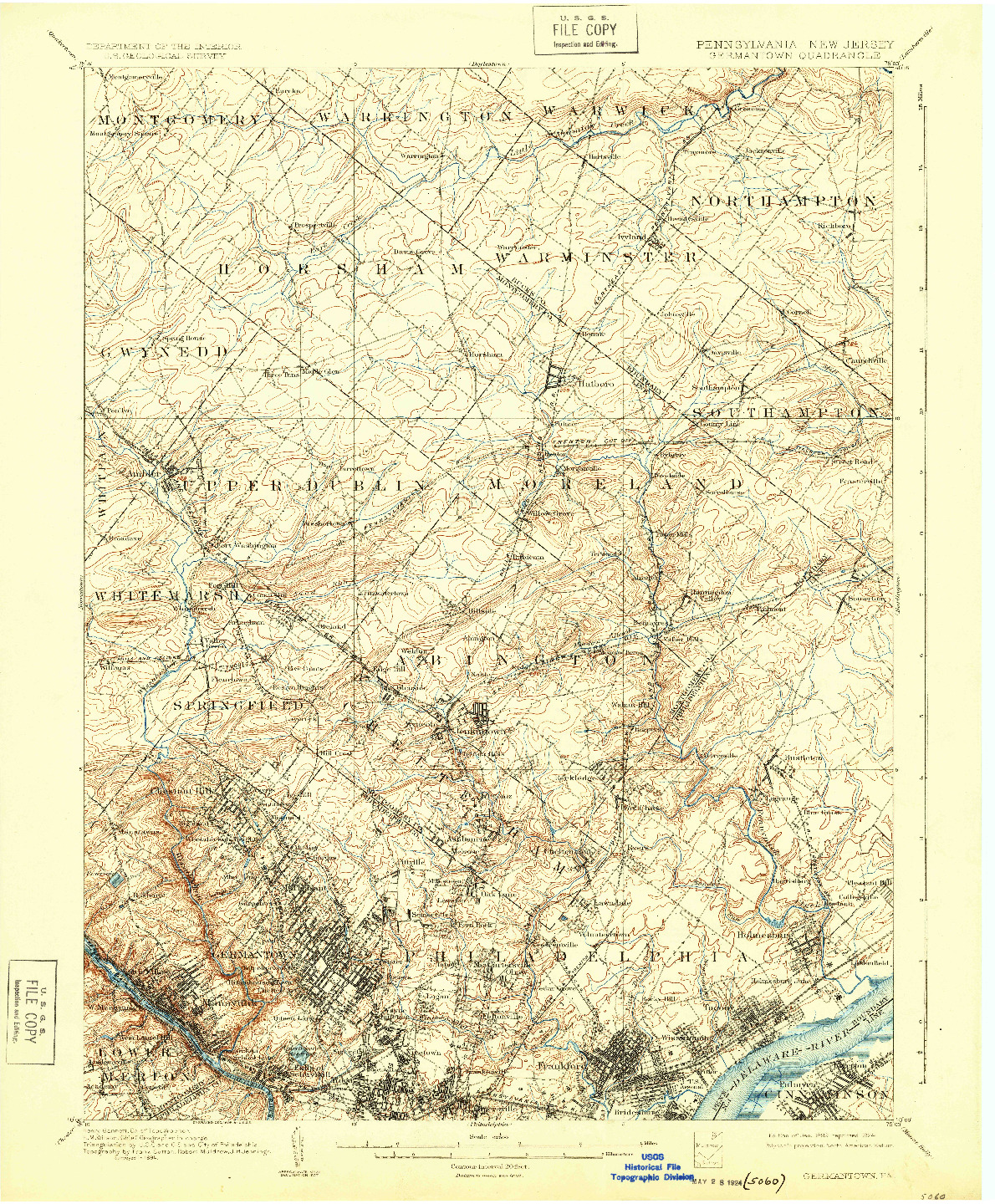 USGS 1:62500-SCALE QUADRANGLE FOR GERMANTOWN, PA 1899