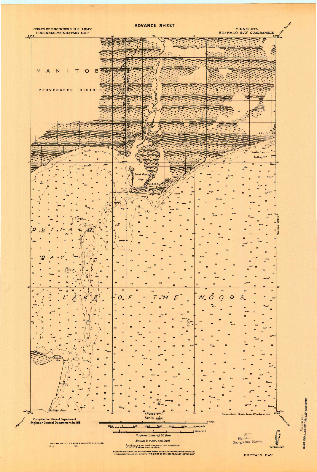 USGS 1:62500-SCALE QUADRANGLE FOR BUFFALO BAY, MN 1918