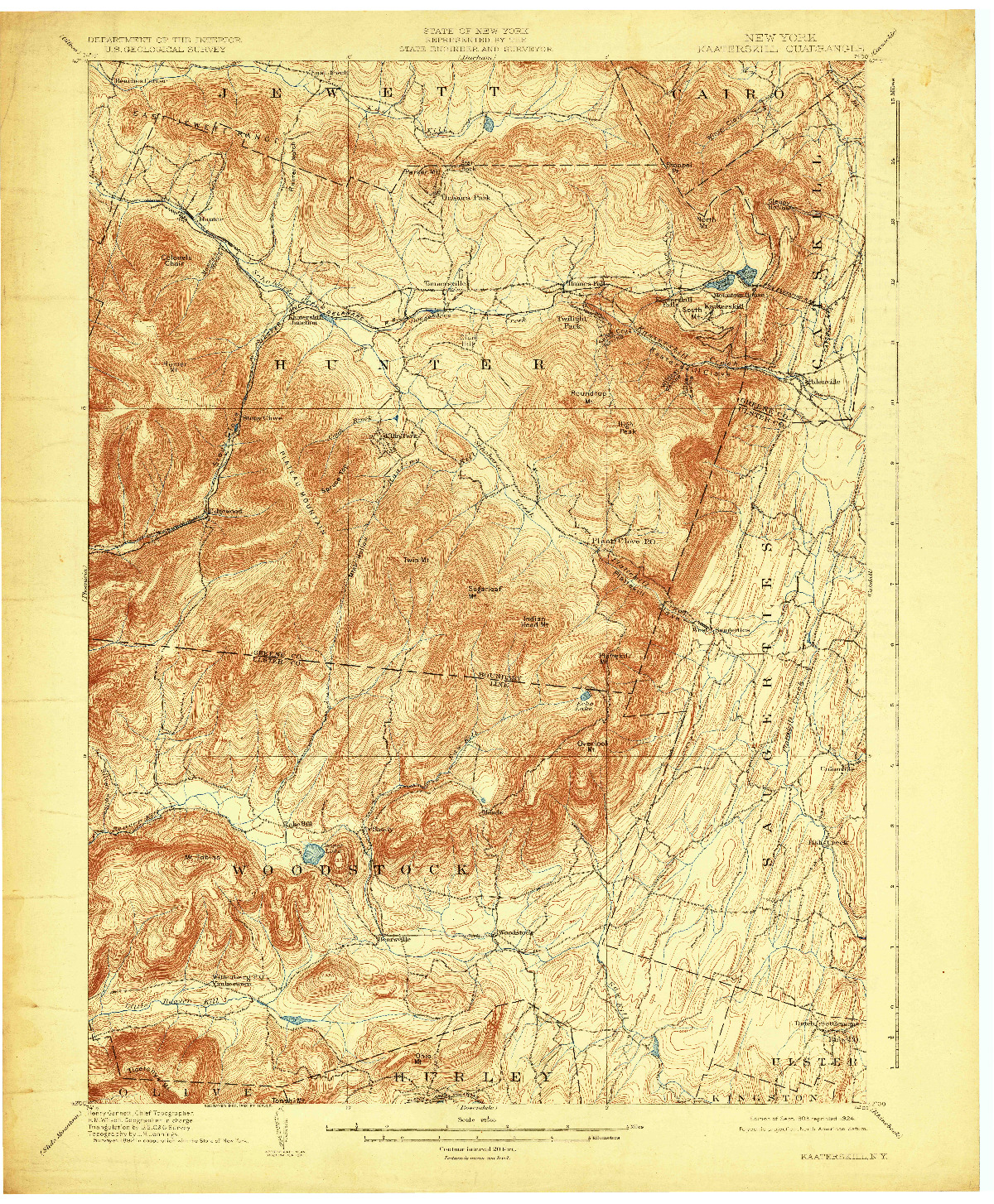 USGS 1:62500-SCALE QUADRANGLE FOR KAATERSKILL, NY 1903