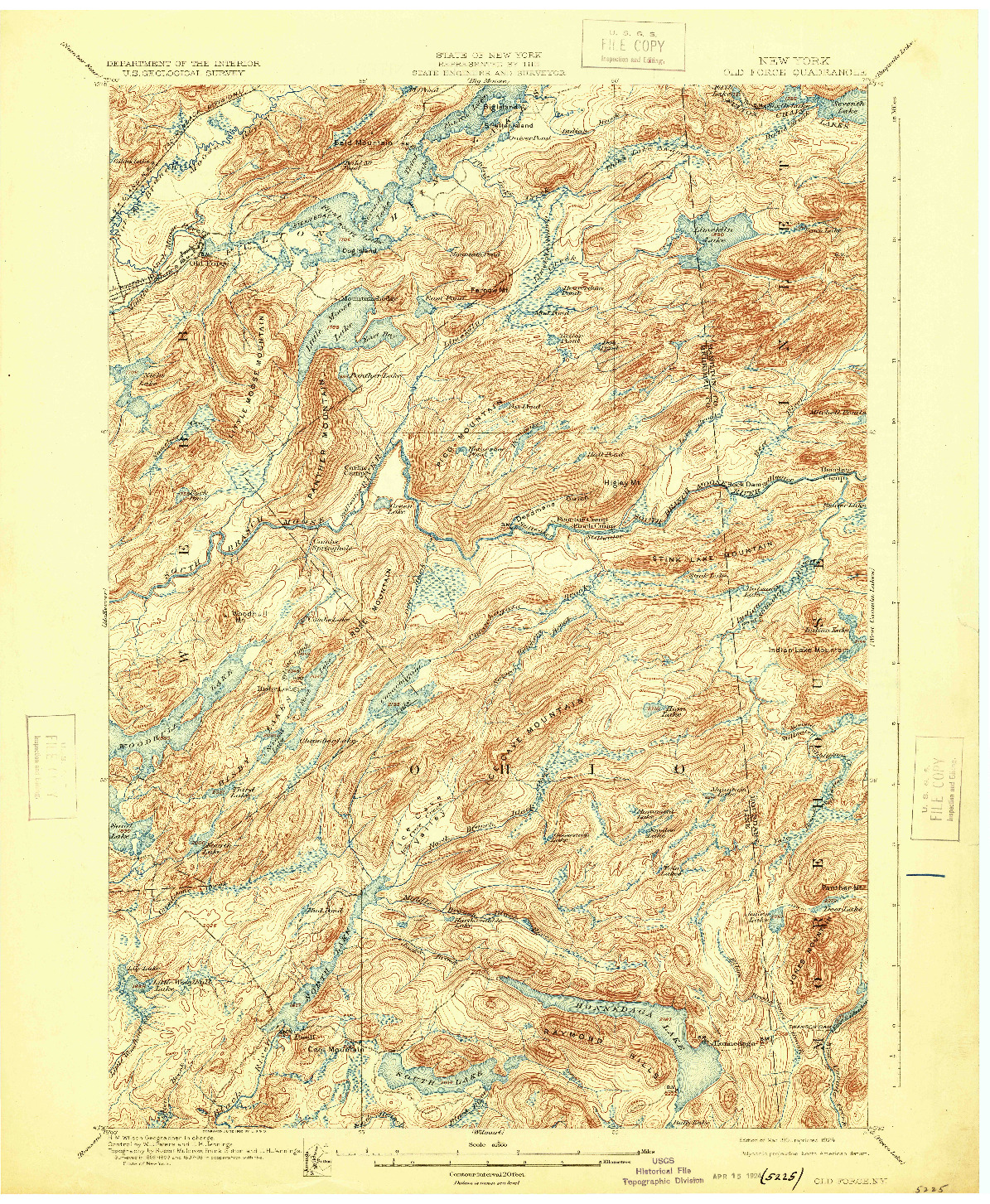 USGS 1:62500-SCALE QUADRANGLE FOR OLD FORGE, NY 1901