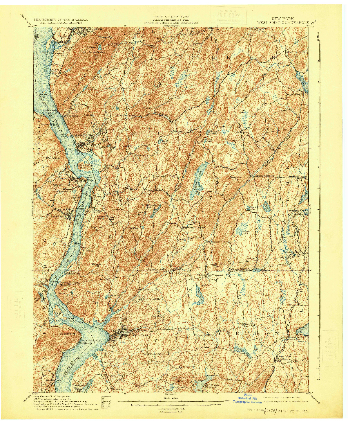 USGS 1:62500-SCALE QUADRANGLE FOR WEST POINT, NY 1901