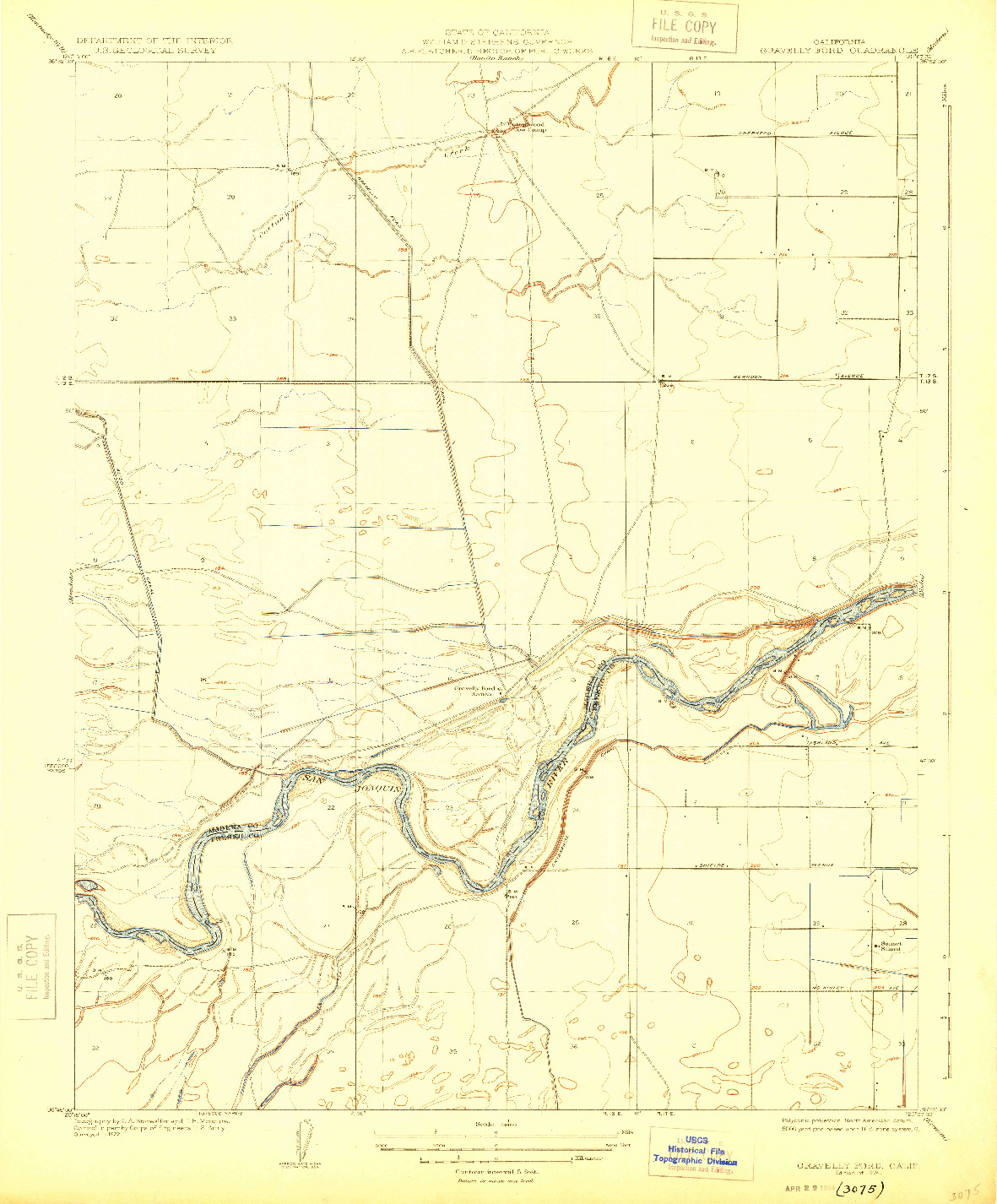 USGS 1:31680-SCALE QUADRANGLE FOR GRAVELLY FORD, CA 1924