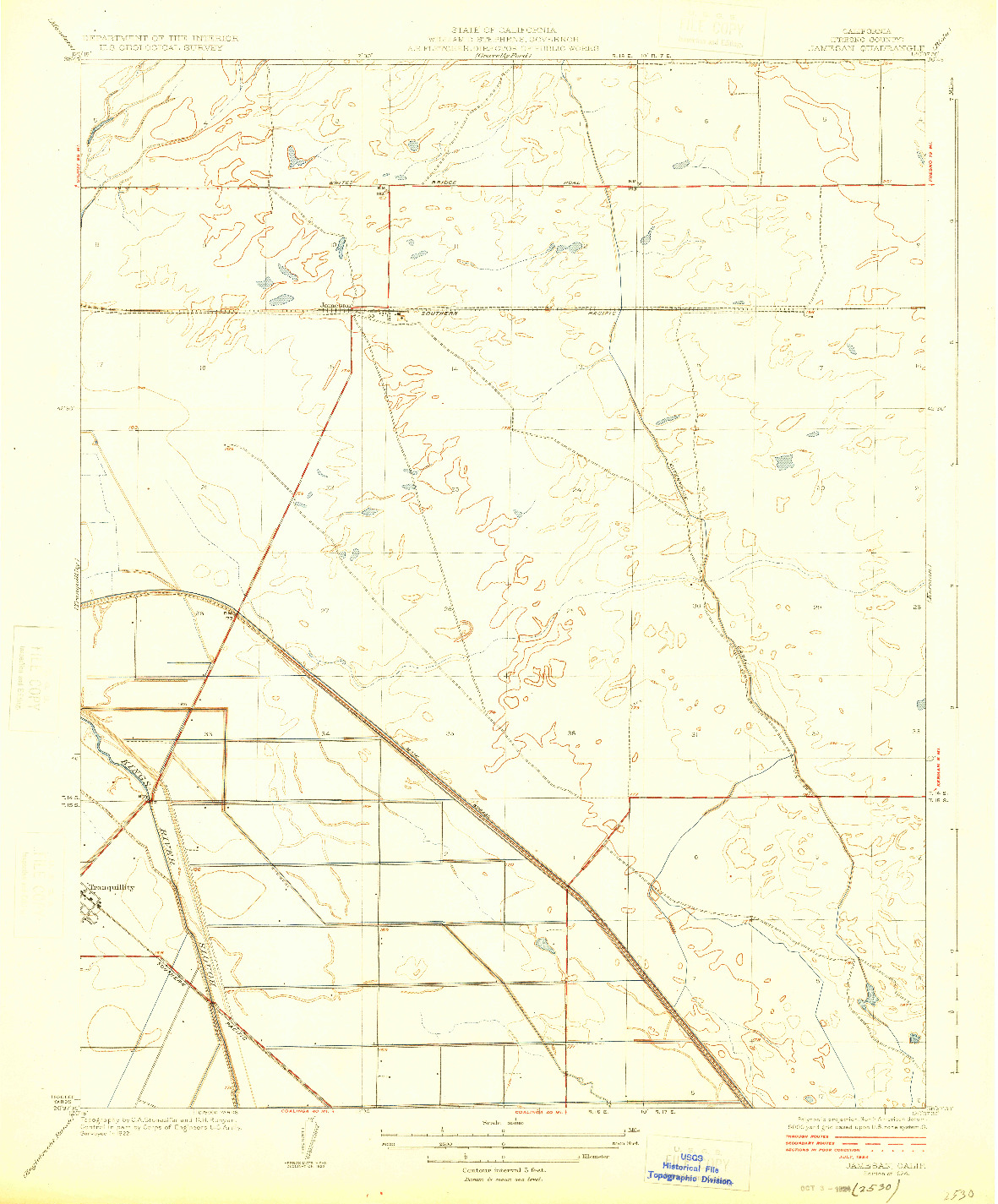USGS 1:31680-SCALE QUADRANGLE FOR JAMESAN, CA 1924