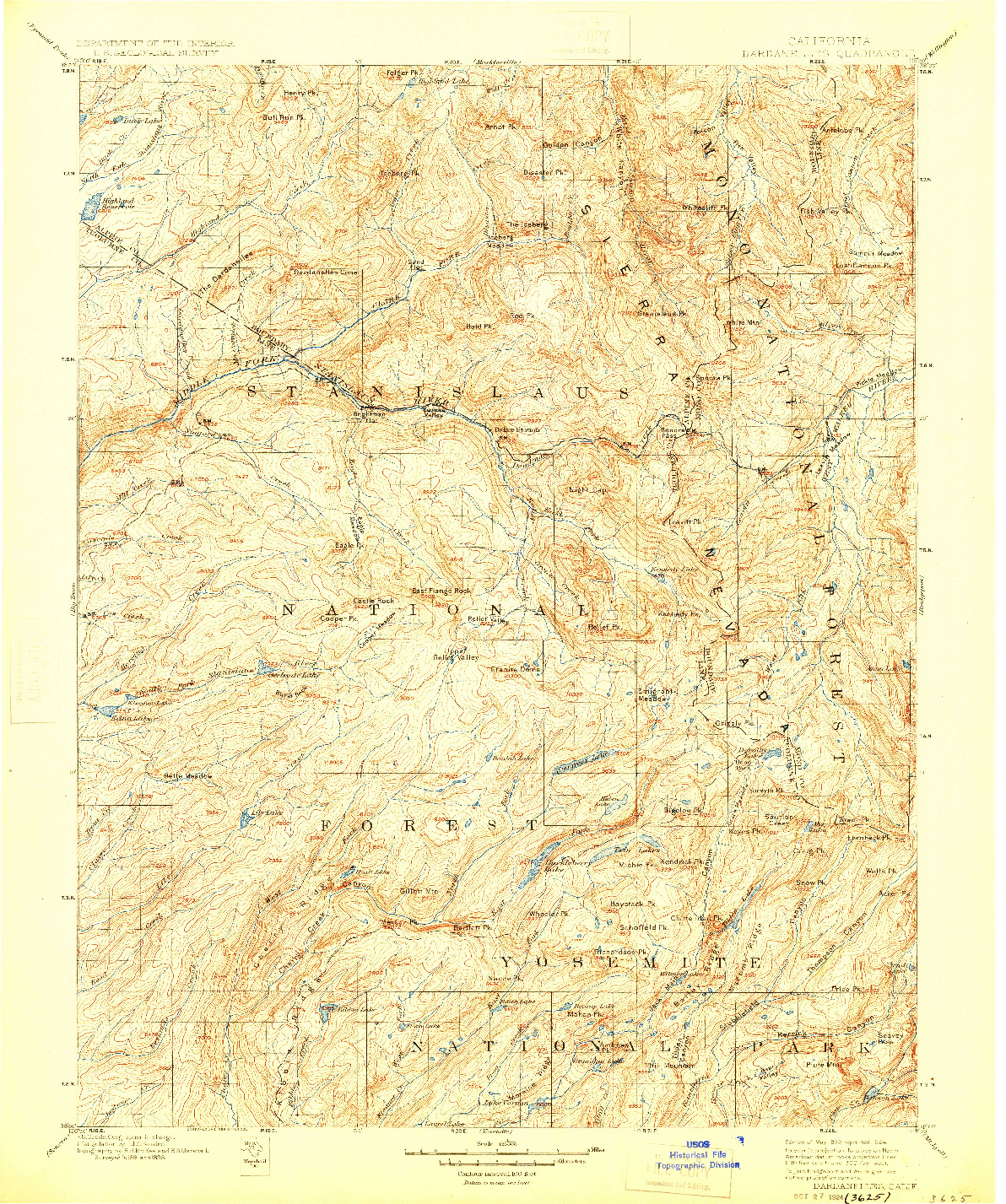 USGS 1:125000-SCALE QUADRANGLE FOR DARDANELLES, CA 1898