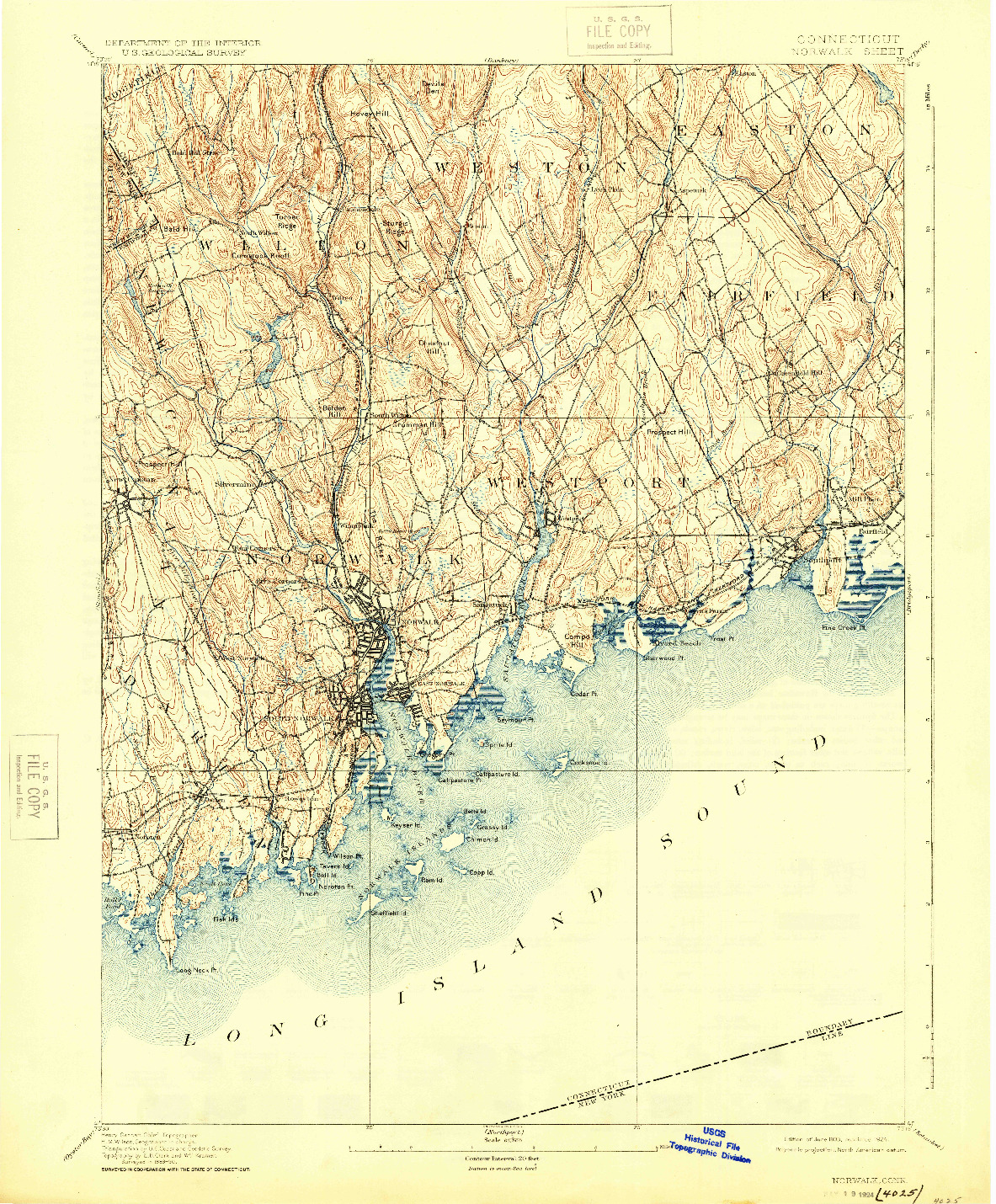 USGS 1:62500-SCALE QUADRANGLE FOR NORWALK, CT 1893